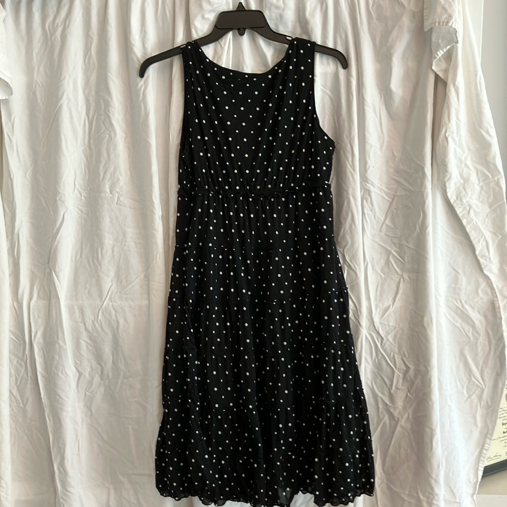 Style & Co. Black and White tiered polka dot dress in EUC. - Picture 3 of 3